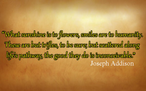 quote about life what sunshine is to flowers smiles are to humanity