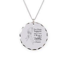 Lung Cancer Ribbon Necklace Circle Charm for