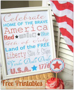 of free patriotic printables for the 4th of july holiday and patriotic ...