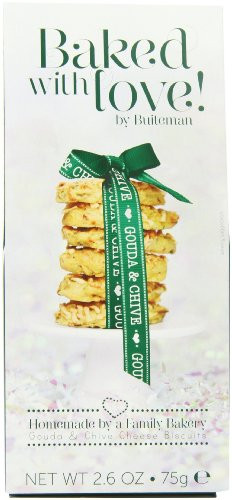 Buiteman Baked with Love Gouda and Chive Biscuits 75 g (Pack of 6)