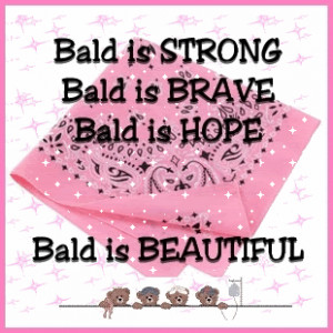 Bald is Beautiful Pink Breast Cancer Chemotherapy Chemo Image