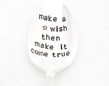 ... Hand stamped coffee spoon with inspirational quote by Milk & Honey