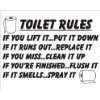 Toilet Rules if you lift it put it down Bathroom Sticker Joke Novelty