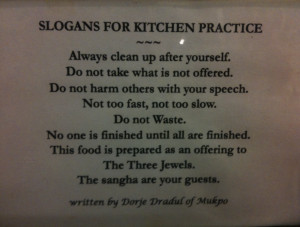 buddhist cooking kitchen advice wisdom buddhism karme choling marpa ...