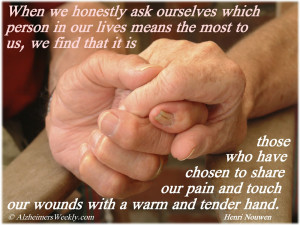 adult hands holding each other, with the saying, 