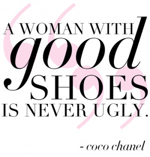 coco chanel, quotes, sayings, good shoes, woman