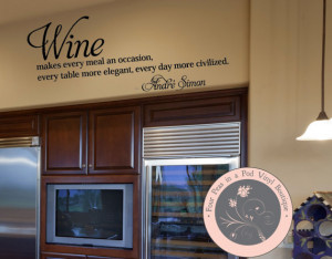 Wall Decals for the Home - Wine Quote Decal - Kitchen Decals - Wall ...