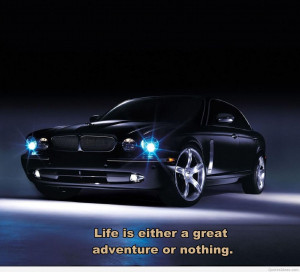 Jaguar car wallpaper with a great quote