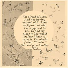 Quote from The Sisterhood of the Traveling Pants. That part always ...