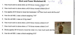 Physical Science - Work and Power Problems