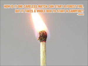How is it one careless match can start a forest fire, but it takes a ...