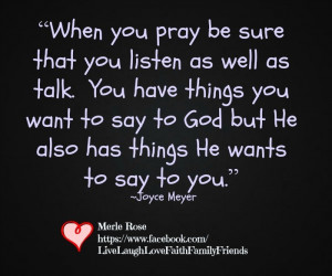 Listen to God....