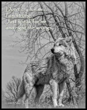 ... am strong...Just speak for me...and right the wrongs. Wolf quote