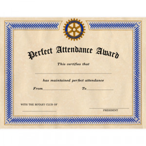 perfect attendance award certificate