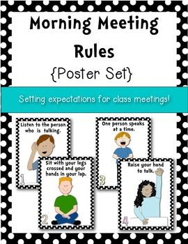 Classroom Posters {Morning Meeting} Setting Expectations for Students ...