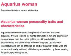 aquarius woman - personality traits and characteristics More