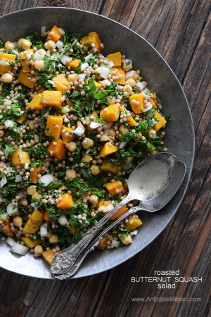 Roasted Butternut Squash Salad with Chickpeas, Kale, and Pearl ...