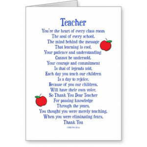 Teacher Greeting Cards Note