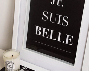 Quote art // french quote , black and white print, wall art, quote ...