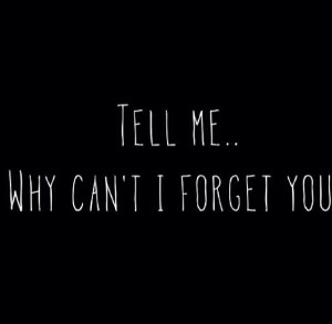Tell me... why I can't forget you.