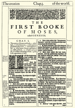 ... 1611 printing of the King James Bible. (Photo credit: Wikipedia