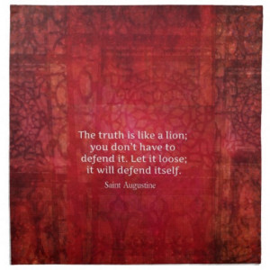 St. Augustine inspirational quote on TRUTH Printed Napkins