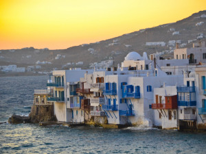 Download: 1600x1200 - Mykonos, Greece, Houses on the edge