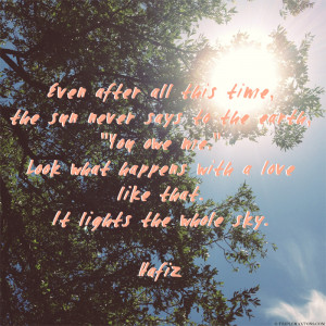Hafiz Quotes Sun After a while, the sun peeked