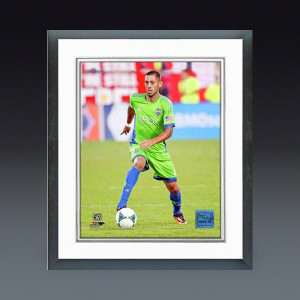 Seattle Sounders Clint Dempsey Action Shot Double Matted Framed 8