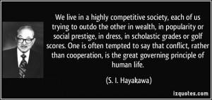 of us trying to outdo the other in wealth, in popularity or social ...