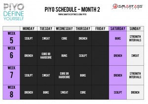 Piyo Beachbody Schedule