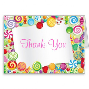 Candyland candy Theme Sweet 16 Thank You Card