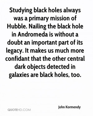 black holes always was a primary mission of Hubble. Nailing the black ...