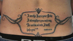 Bible Quote Tattoos Design On Lower Back, bible scripture tattoo ...