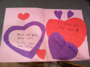 ... Homemade Valentine's Day Card for Parents: Hilarious or Horrible