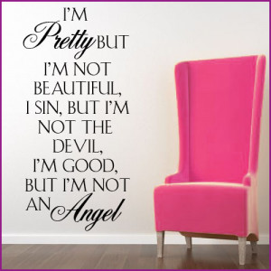 Pretty ~ Wall sticker Quote / decals