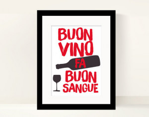 ... - typographic - art -print - italian kitchen - italy - wine - wall