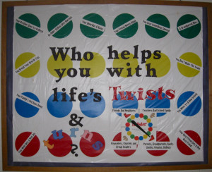photo of bulletin board using Twister board