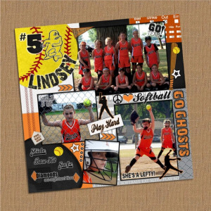 12x12 Digital Sports Collage Softball Theme by lklaflen on Etsy, $20 ...