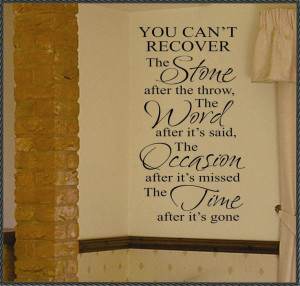 Vinyl Wall Lettering Quote Recover Stone Word Occasion Time Large Size ...