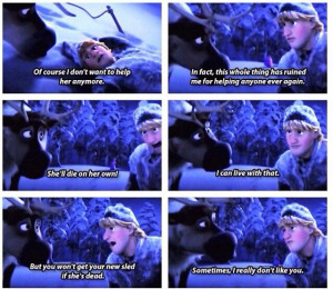 Love it when Kristoff talks to his best friend--look at the third and ...