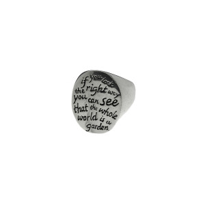 ... > CYNTHIA GALE ART INSPIRED SECRET GARDEN STERLING SILVER QUOTE RING