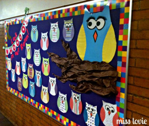 free welcome back to school bulletin boards | Miss Lovie: Owl Bulletin ...