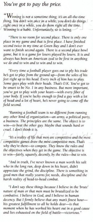 Vince Lombardi Quotes Winning Is Everything