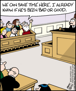 Santa gets assigned to jury duty,