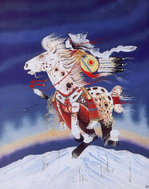 Native American art of Dana Tiger - Wolf Clan Rider