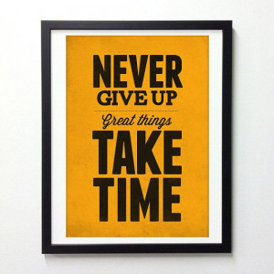 Motivational quote decor Never give up great by NeueGraphic, $19.00