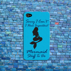 Funny Disney Little Mermaid iPhone Case Cute Ariel Quote Aqua Blue ...