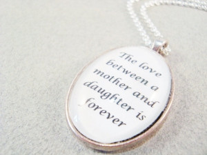 mother quote necklace, mother jewelry, glass quote necklace, mother ...