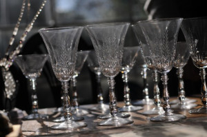 Crystal glasses were among the many items that were available at the ...